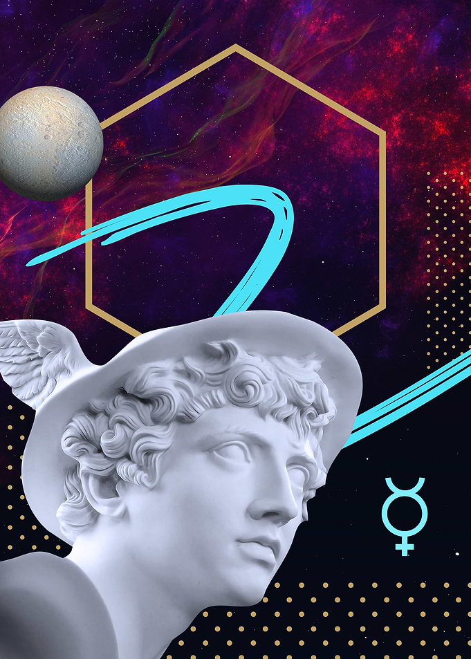 Mercury neon space art