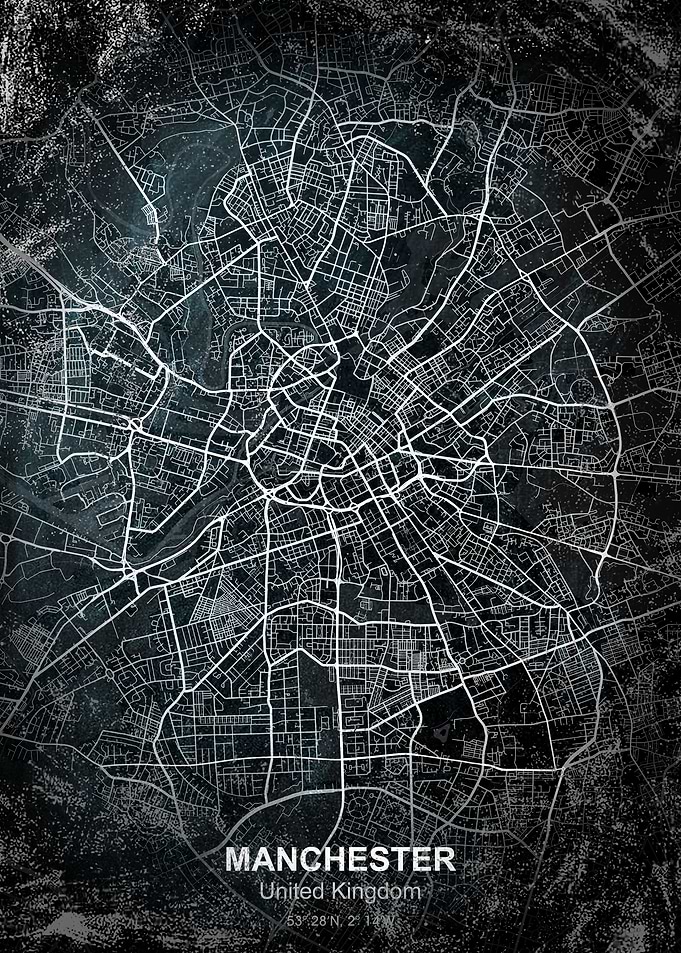 manchester chalkboard map