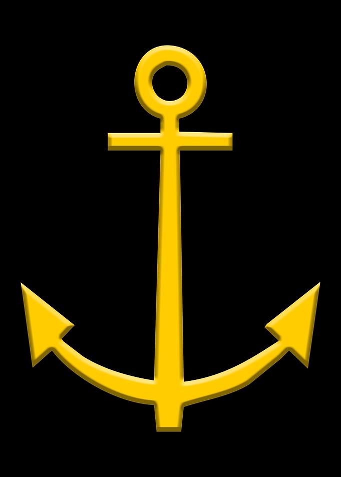 Yellow Anchor On Black