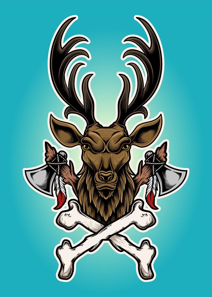 Deer X bone axe