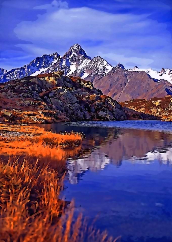 beautiful mountains and ri