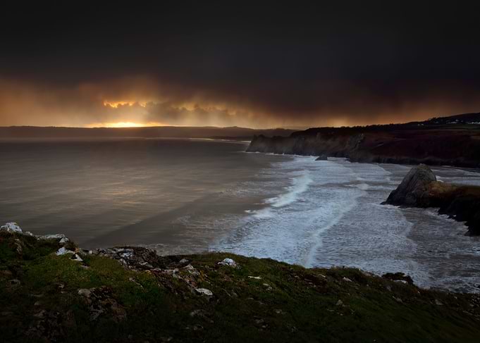 Storm clouds at sunset