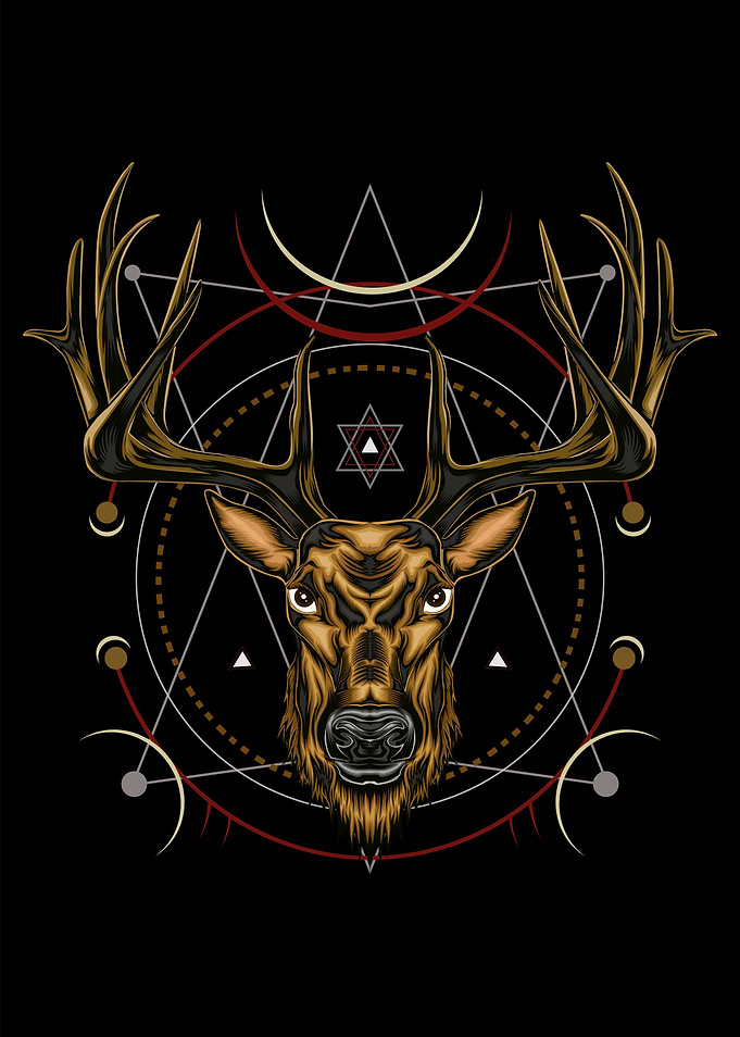 Vector Deer head buck