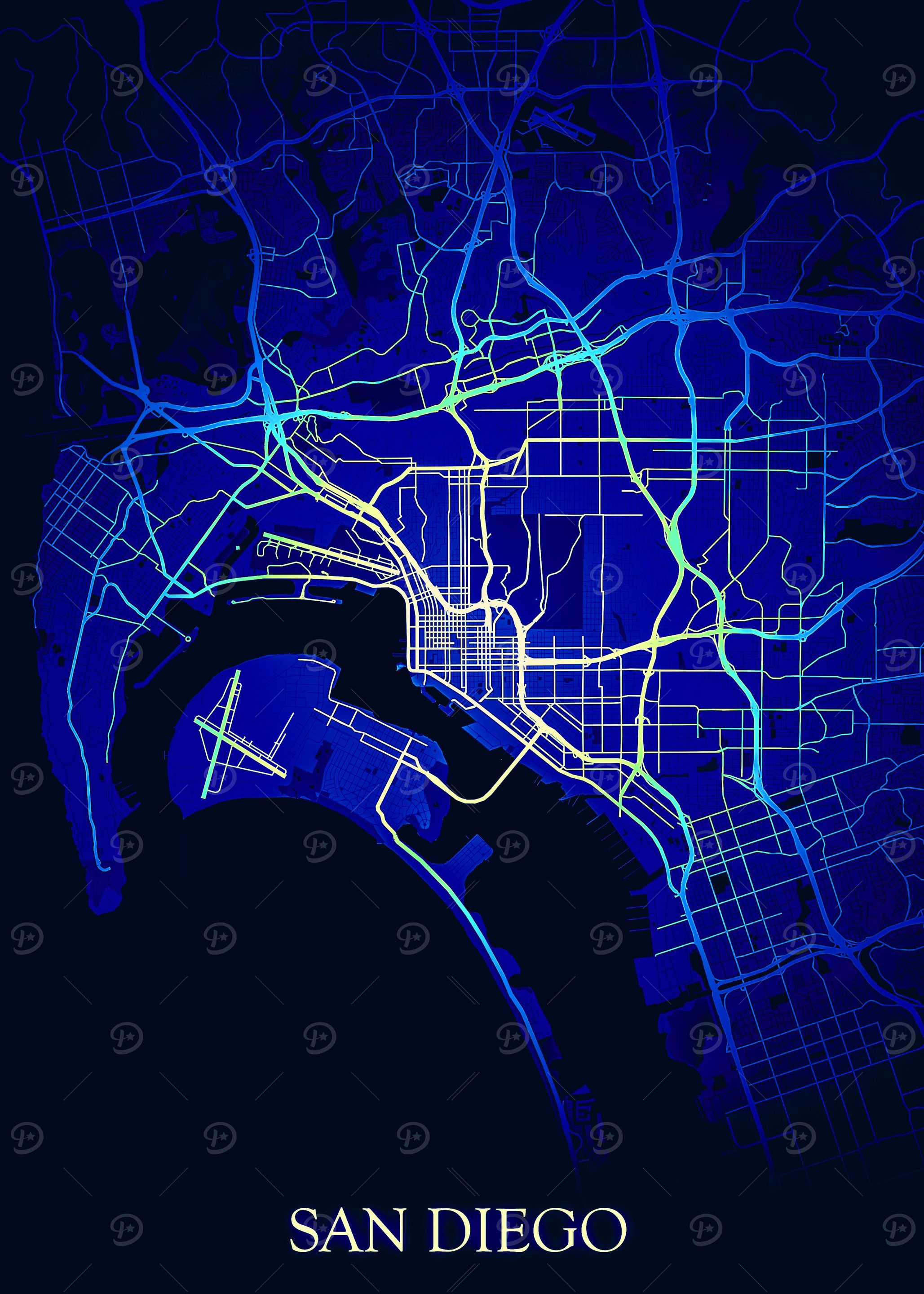 San Diego Blue map