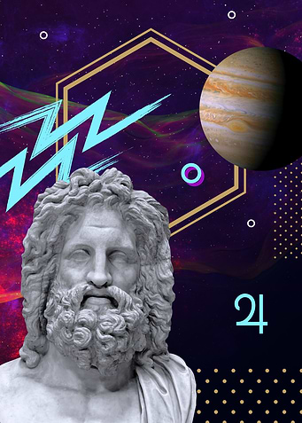 Jupiter neon space art