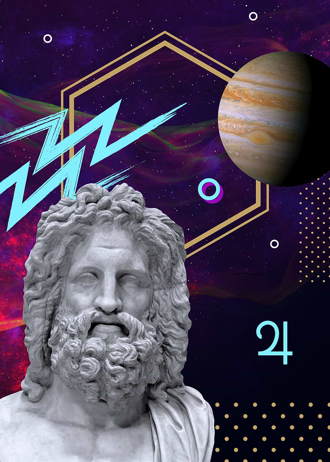 Jupiter neon space art