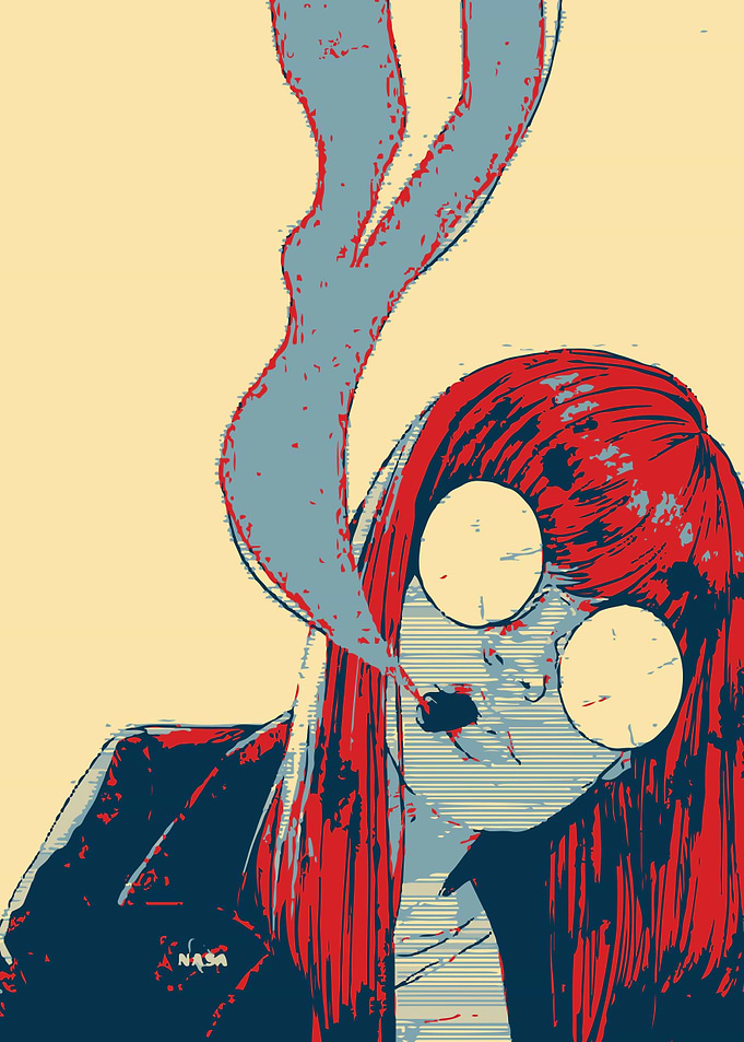 Girl with Smoke