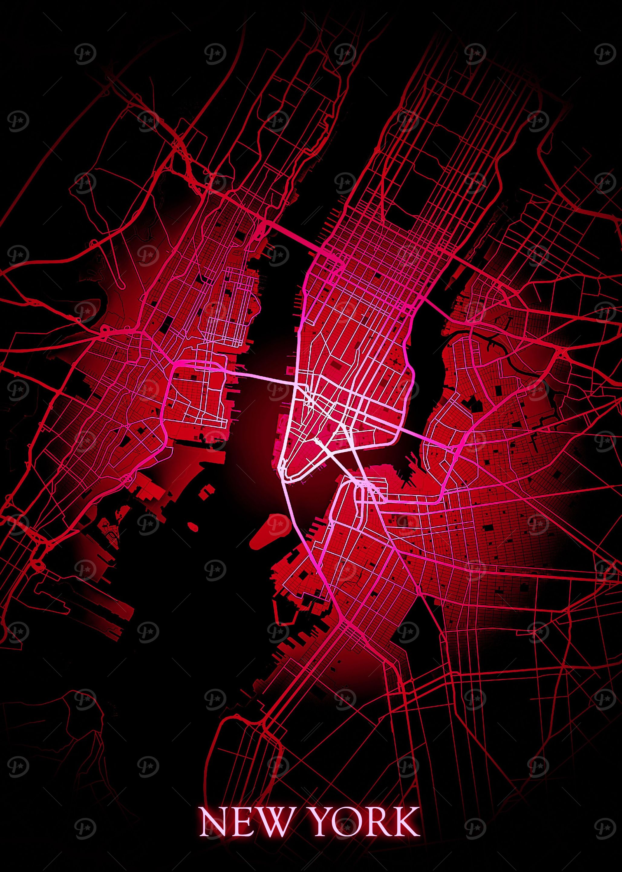 New York Red Map