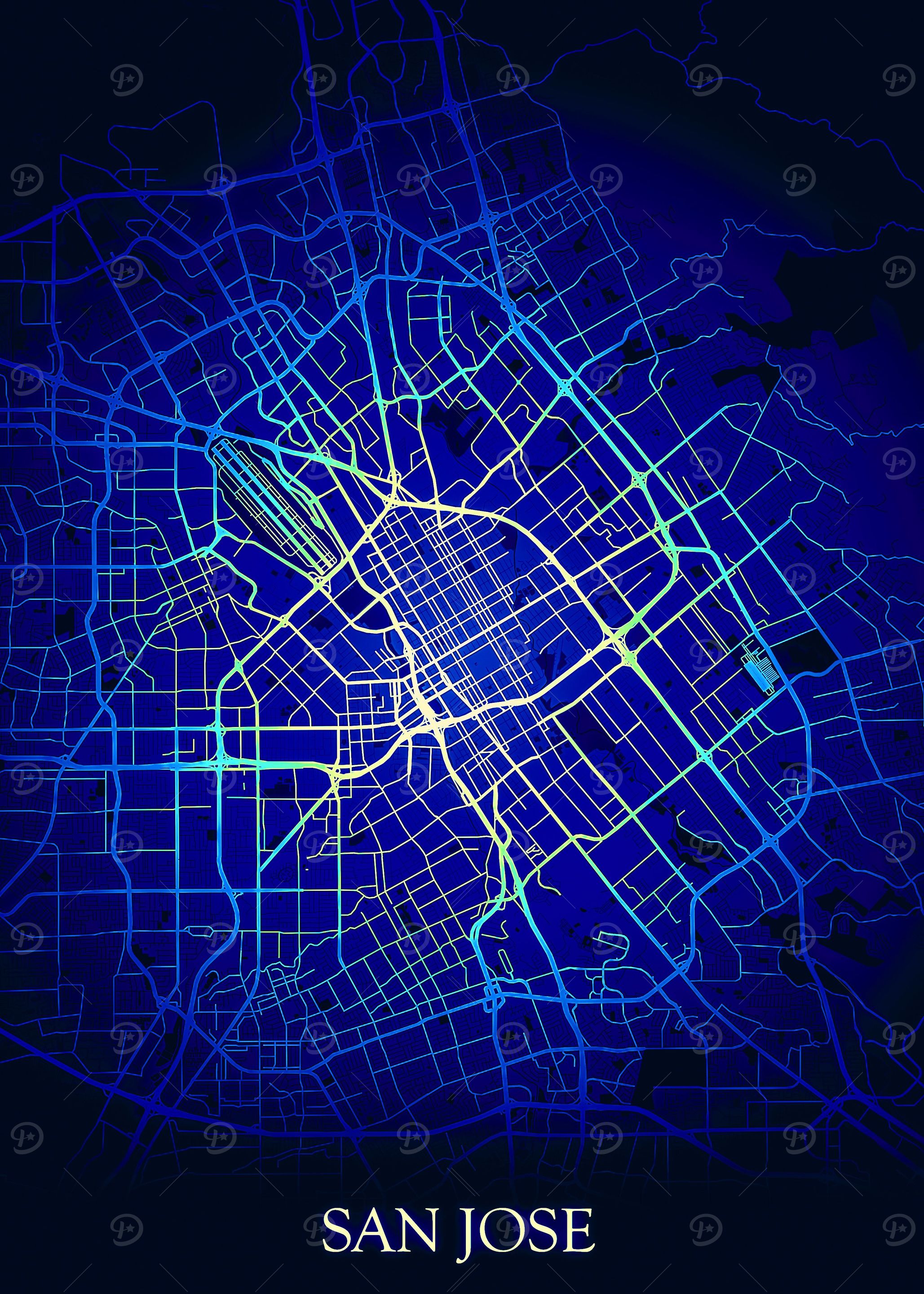 San Jose Blue map