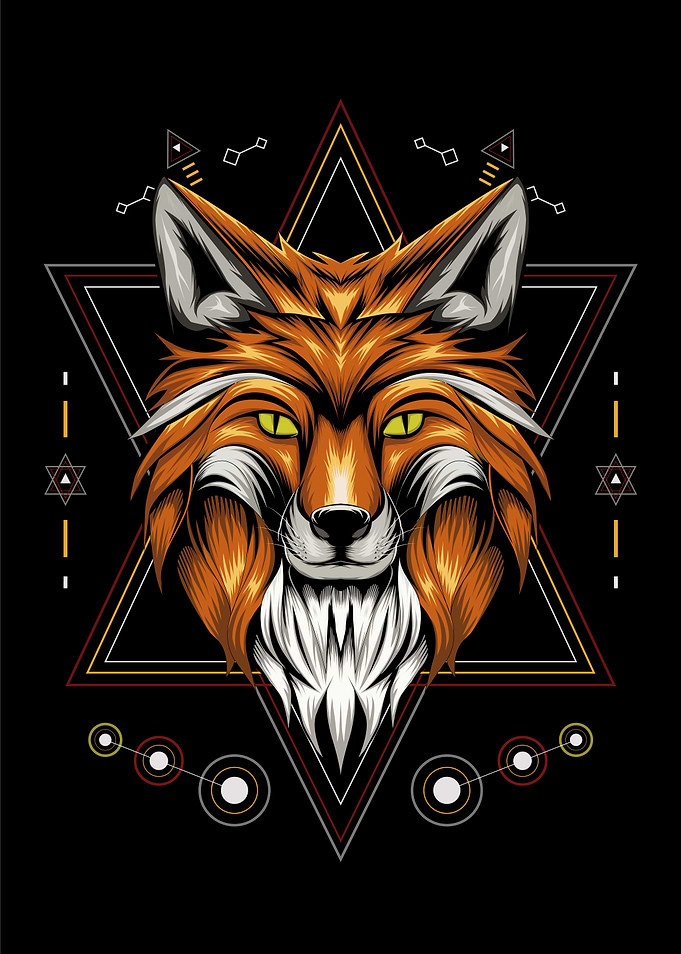 vector fox animal face