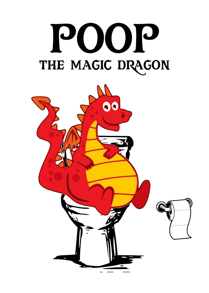 Funny Bathroom Dragon Red