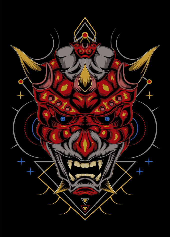 kabuki illustration red