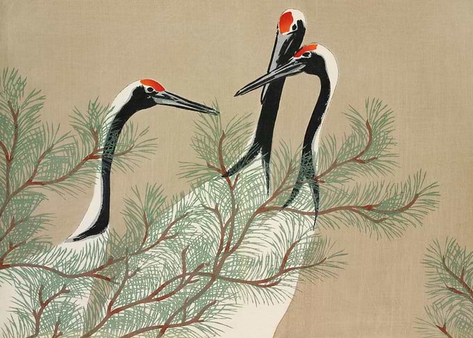 Cranes Japan Vintage