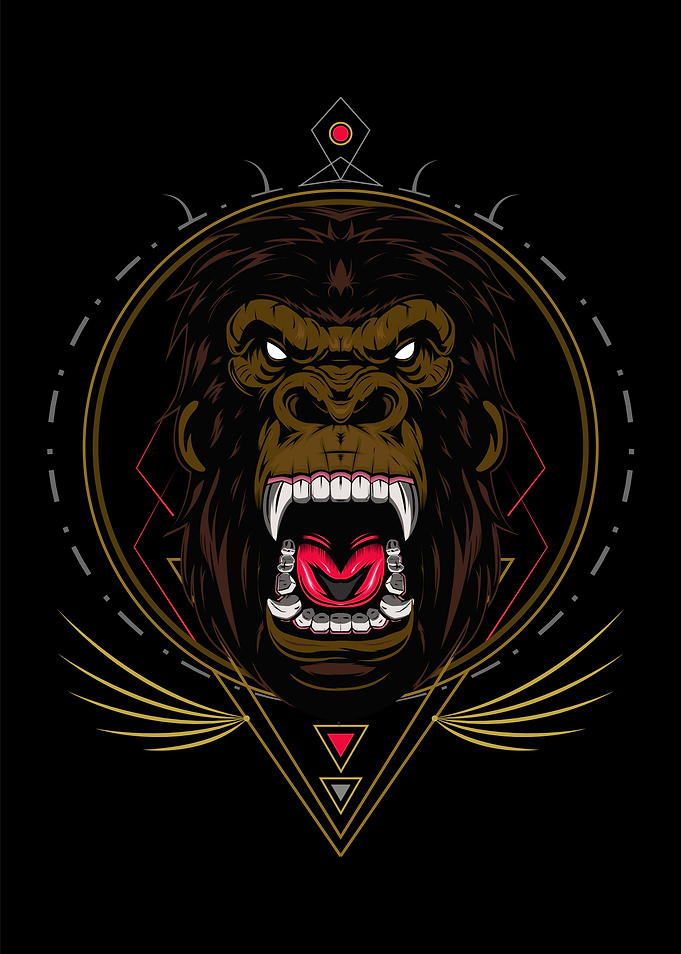 vector gorilla Head