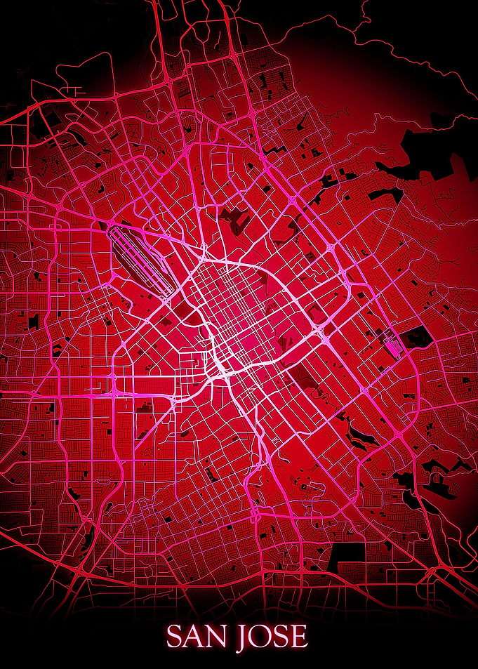 San Jose Red Map