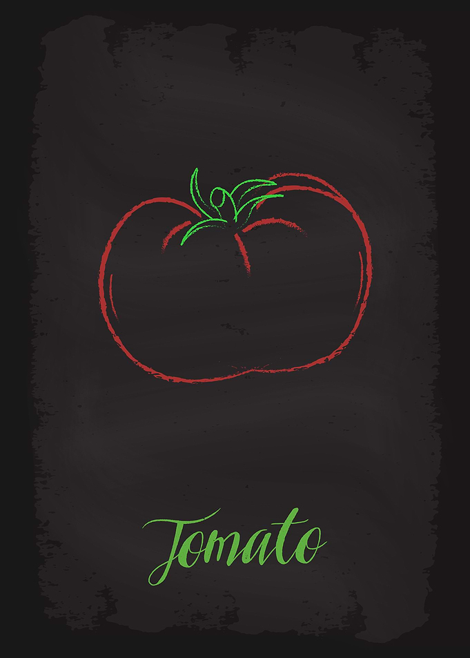 Tomato Vegetable Chalboard