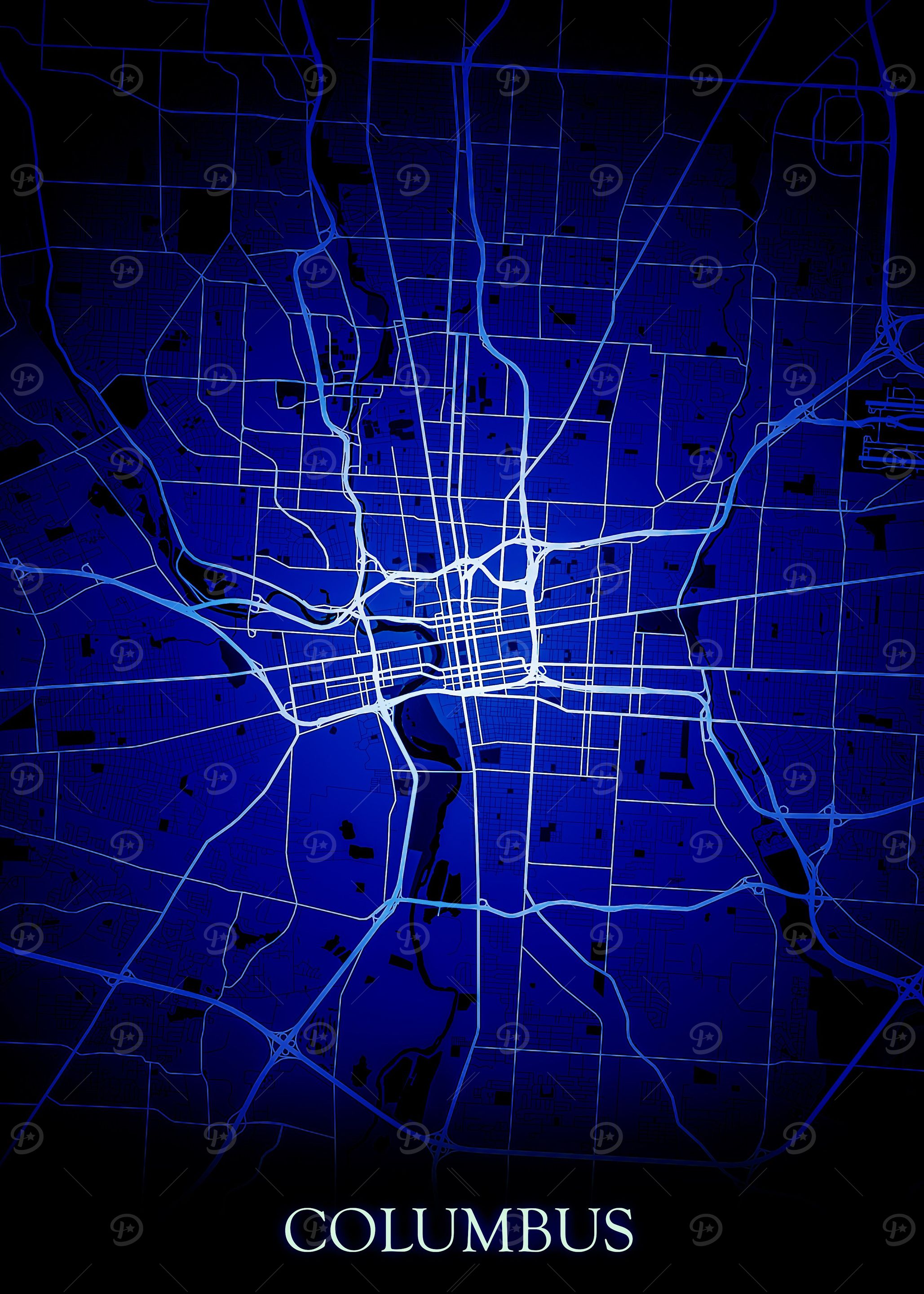 Columbus Blue Map