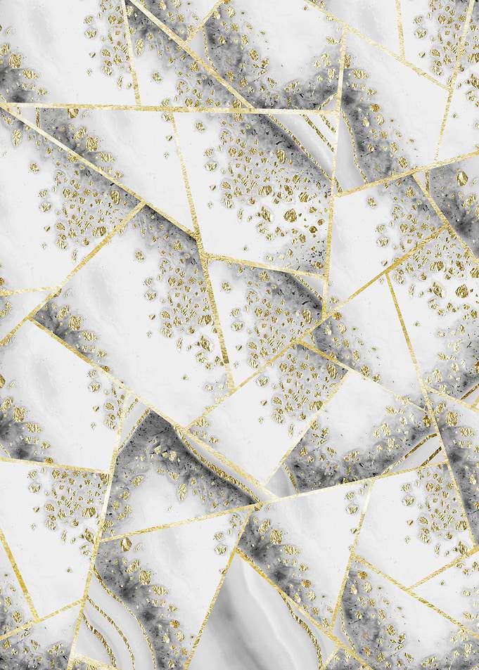 White Agate Gold Geo 1