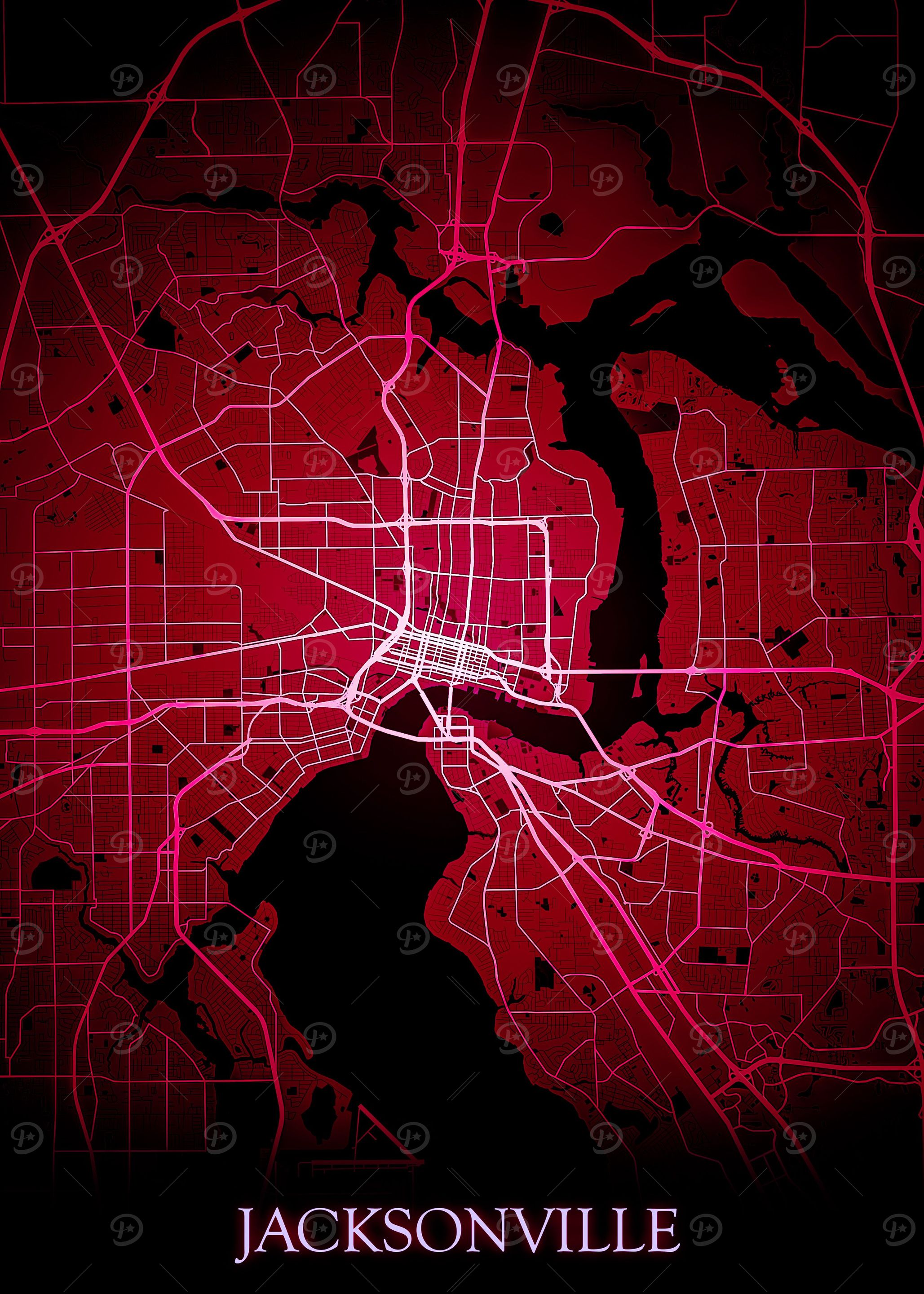 Jacksonville red Map