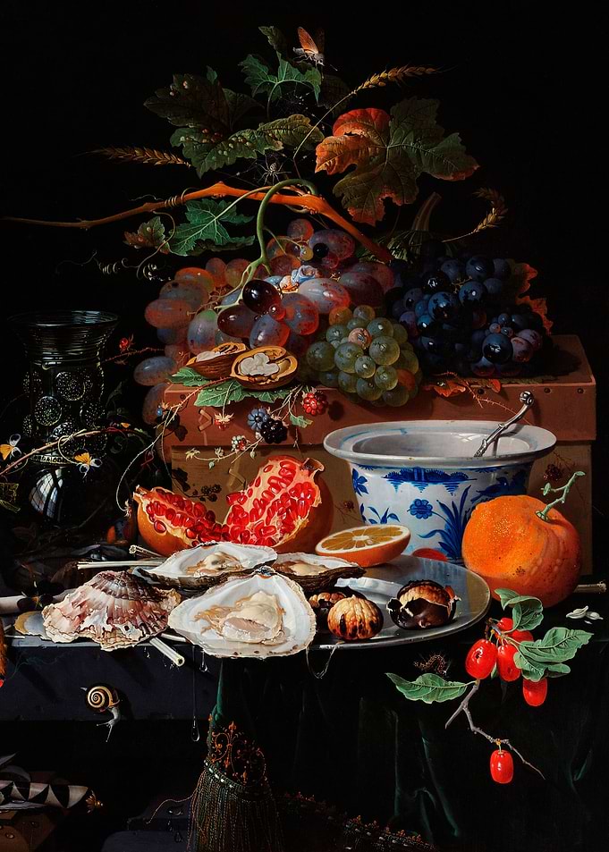 Fruits and oysters