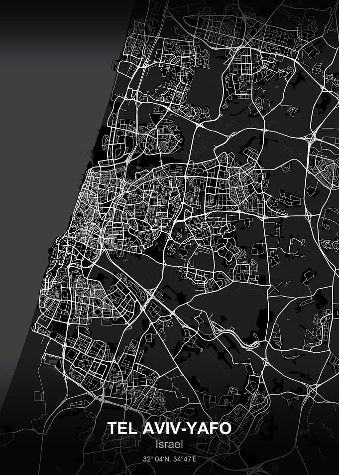 tel aviv yafo map black