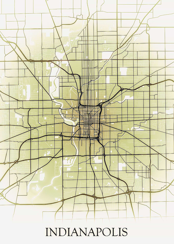 Indianapolis Monocrome Map