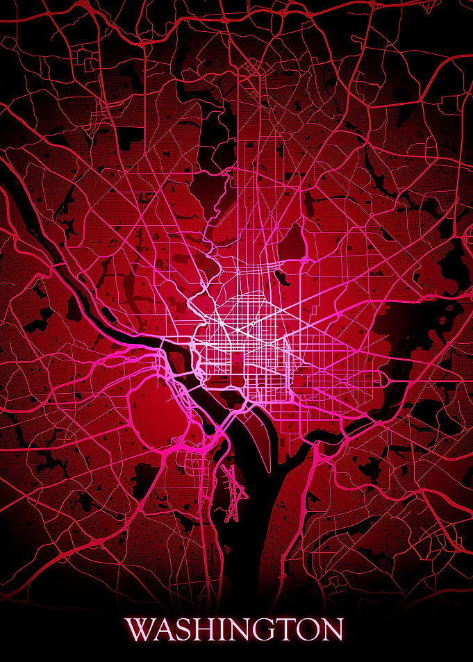 Washington DC red Map