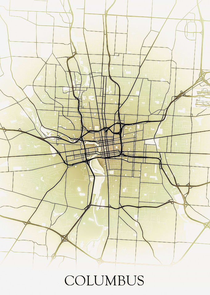Columbus Monocrome Map