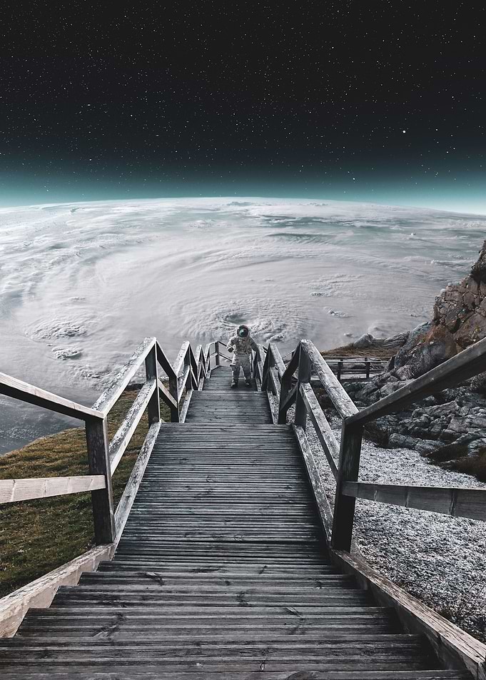 into the space