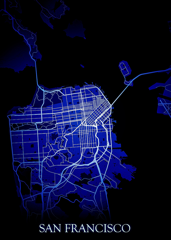 San Francisco Blue Map