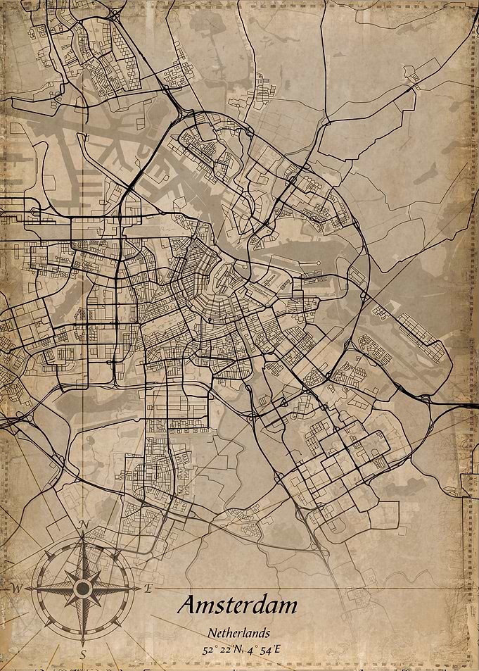 amsterdam vintage map