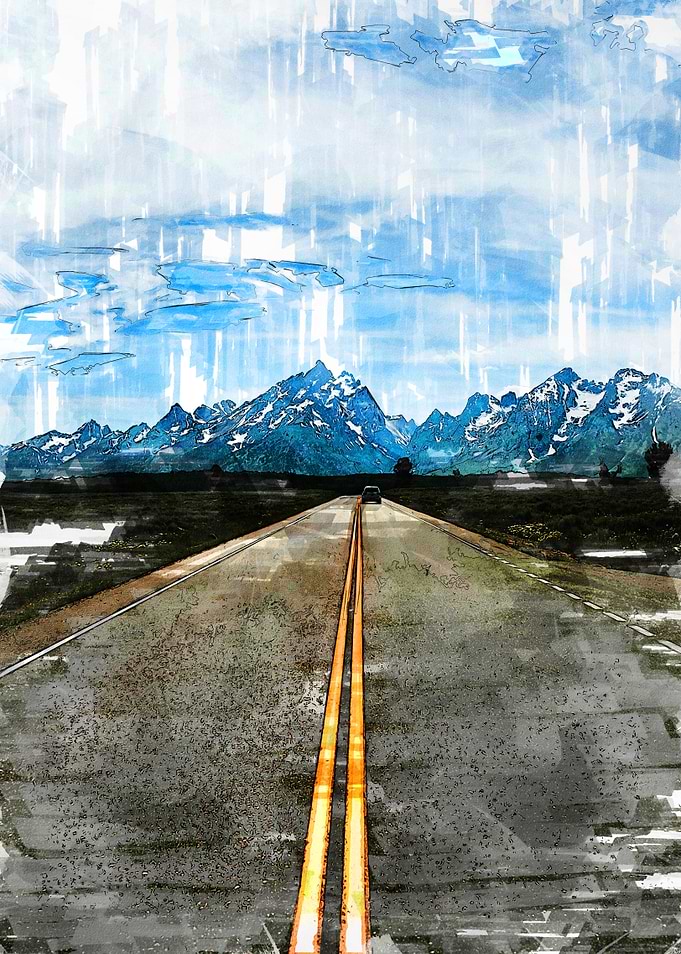 Straight Road Grand Teton