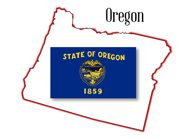 Oregon State Map and Flag