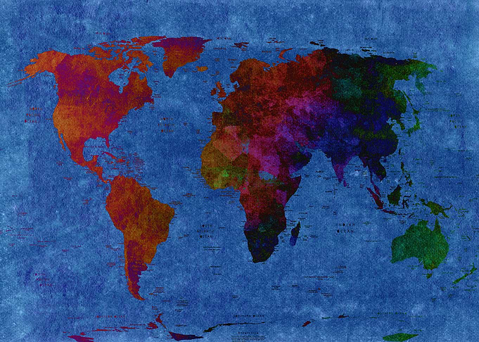 world map political grunge