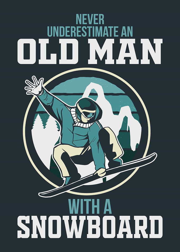 Snowboard Old Man Gift