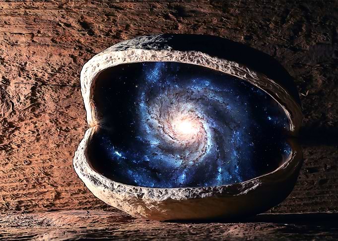 Walnut with galaxy