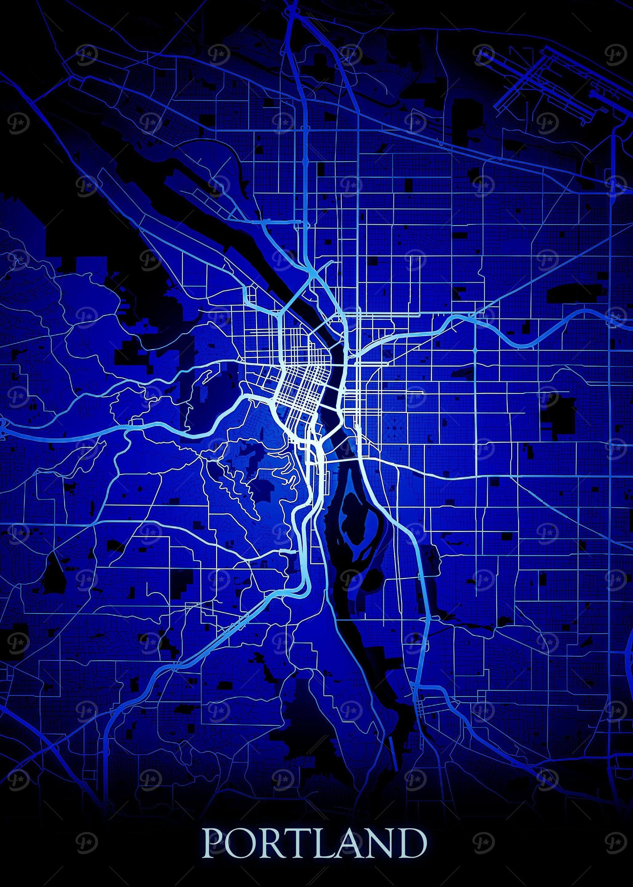 Portland Blue Map