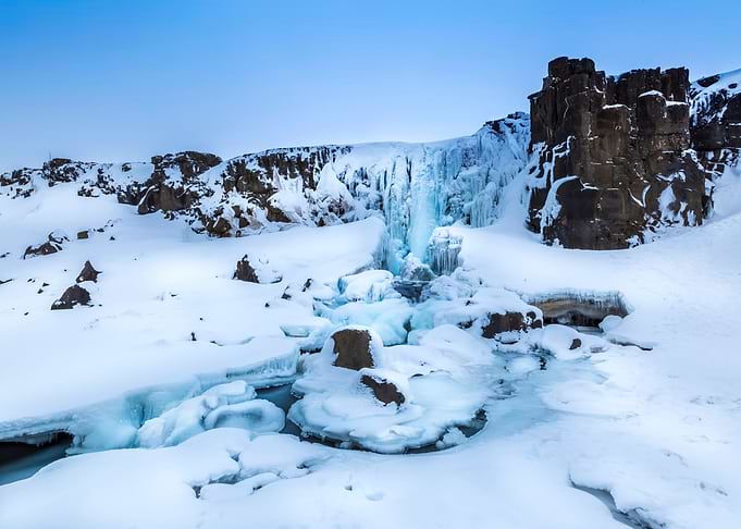ICELAND Iced Oxarrfoss