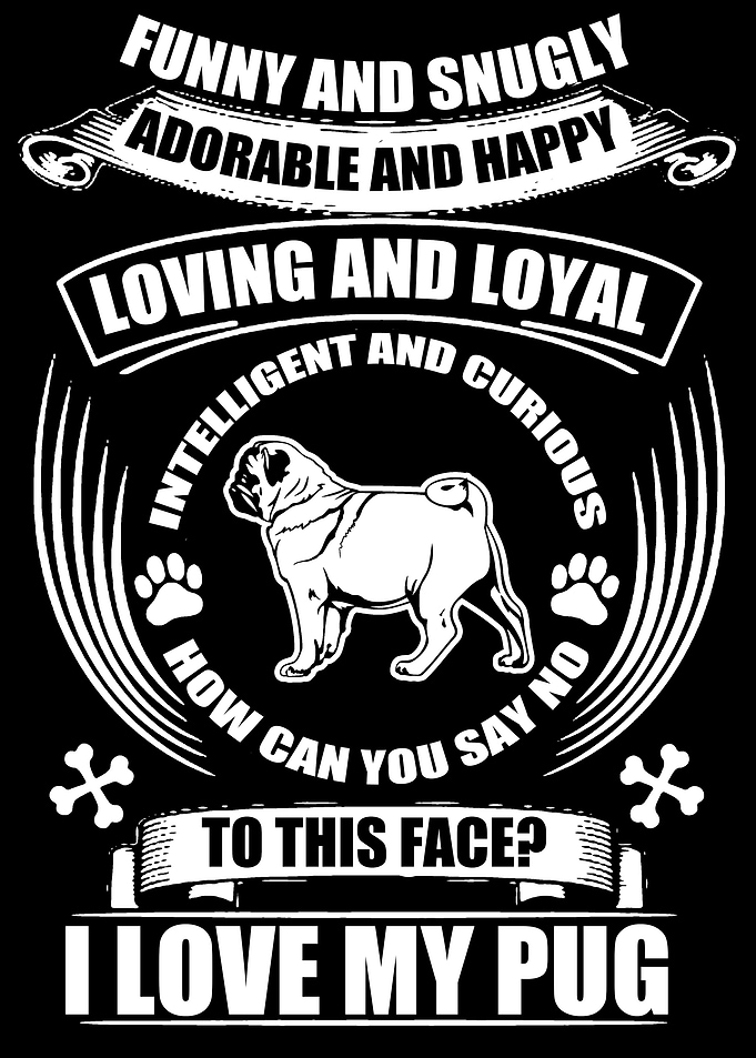pug dog poster
