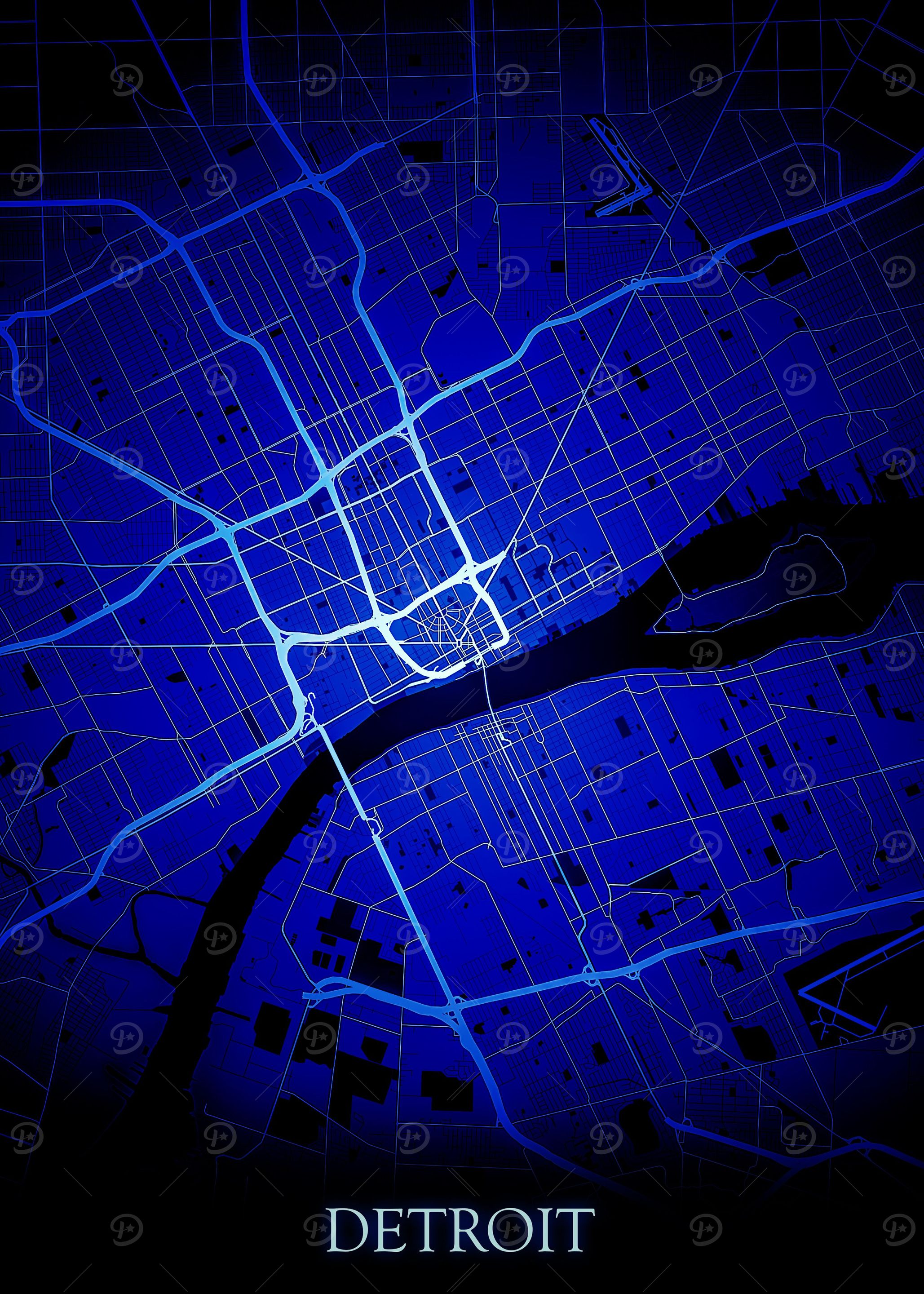 Detroit Blue Map