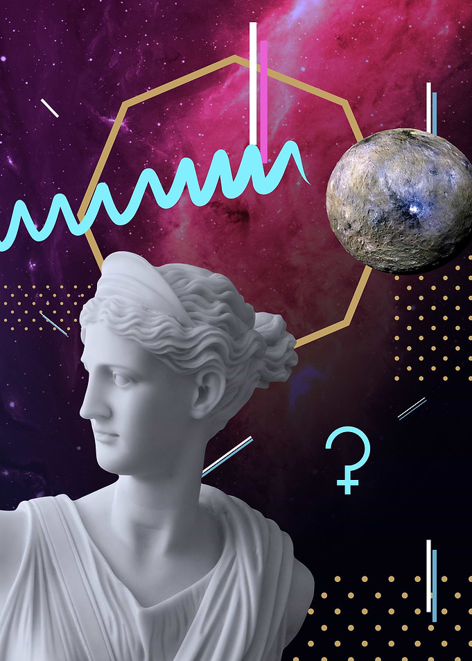 Ceres neon space art