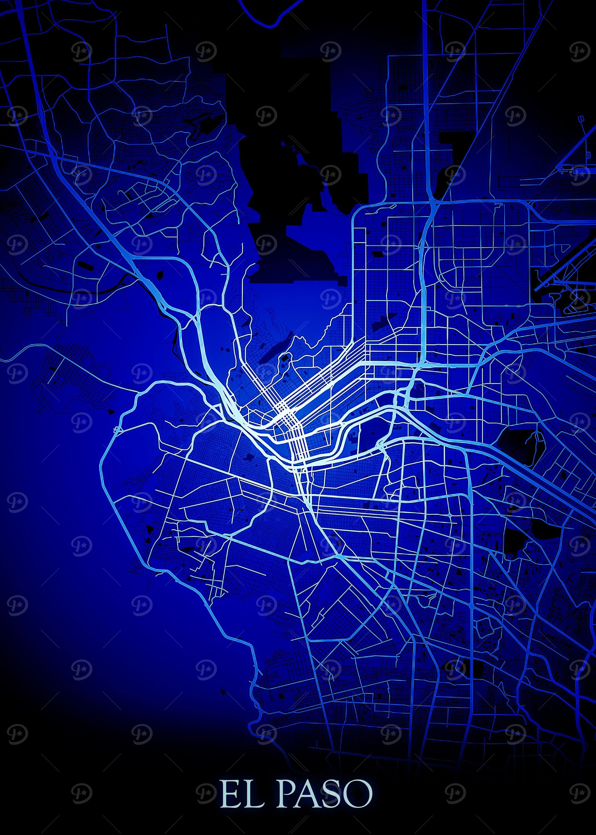 El Paso Blue Map