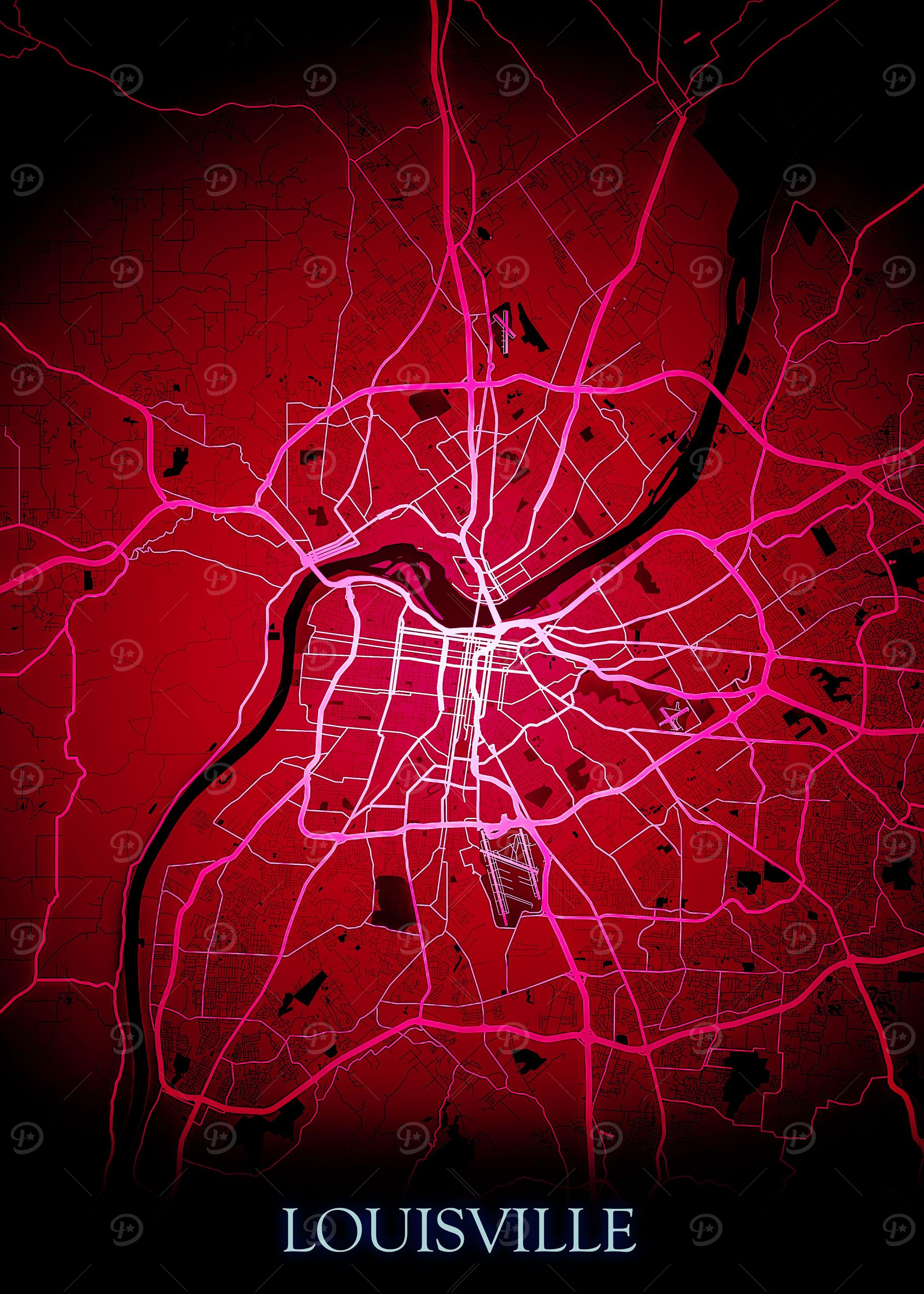Louisville Red Map