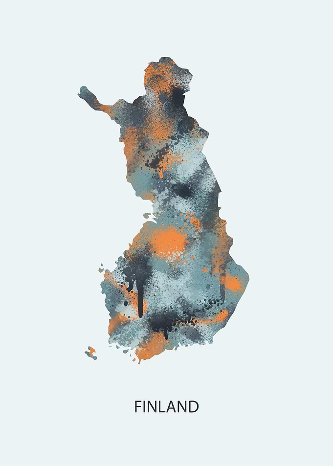Finland map spray paint