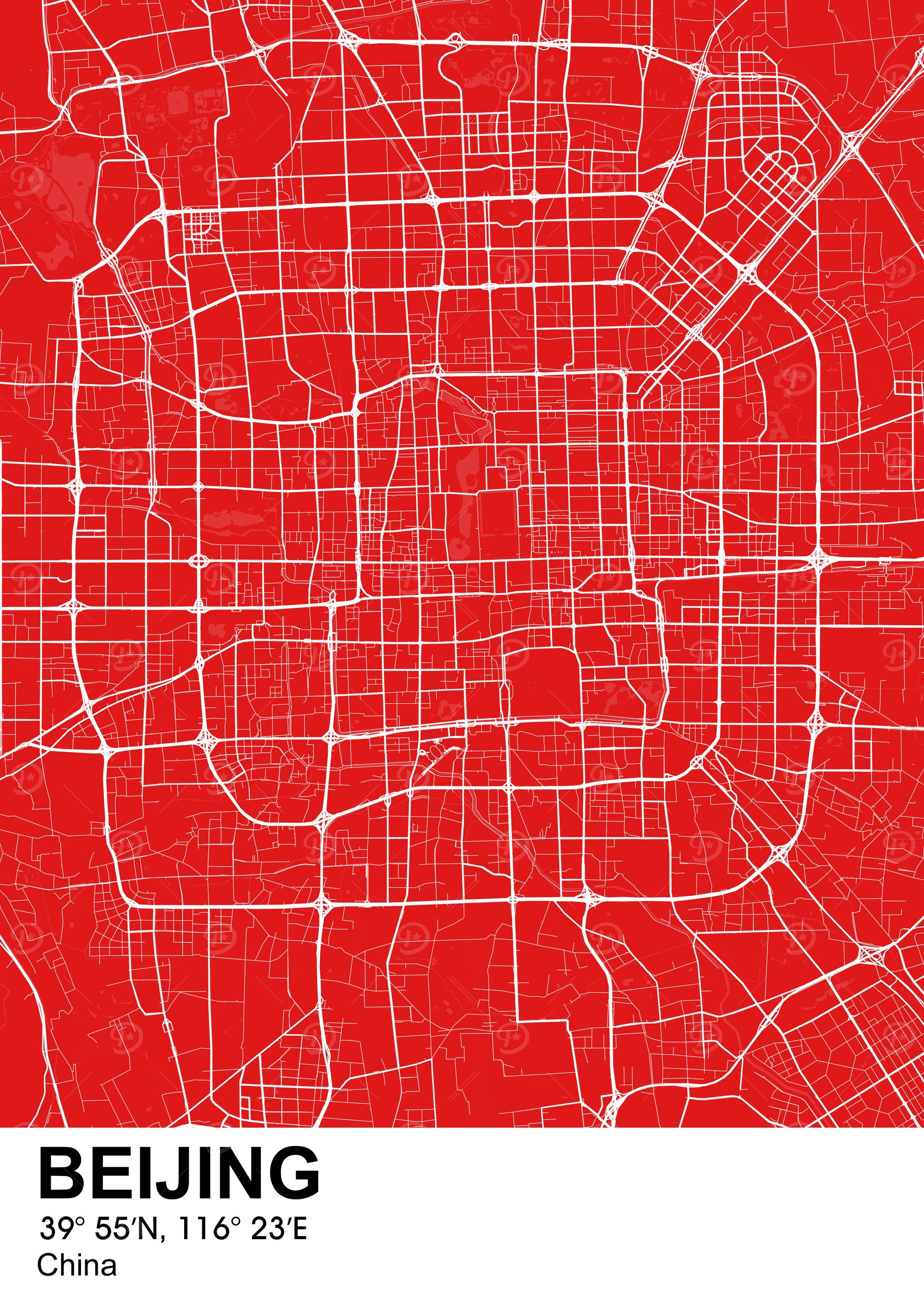 beijing color city map