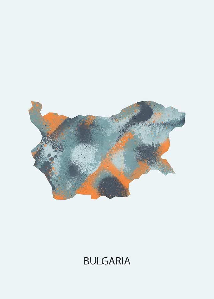 Bulgaria map spray paint