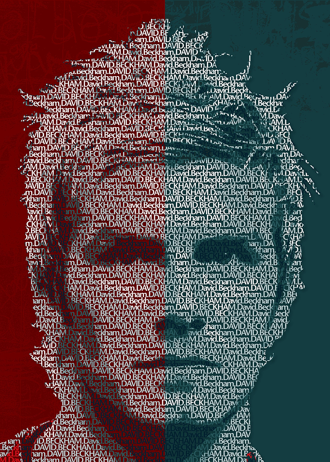 David Beckham Text Art