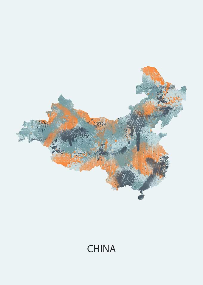 China map spray paint