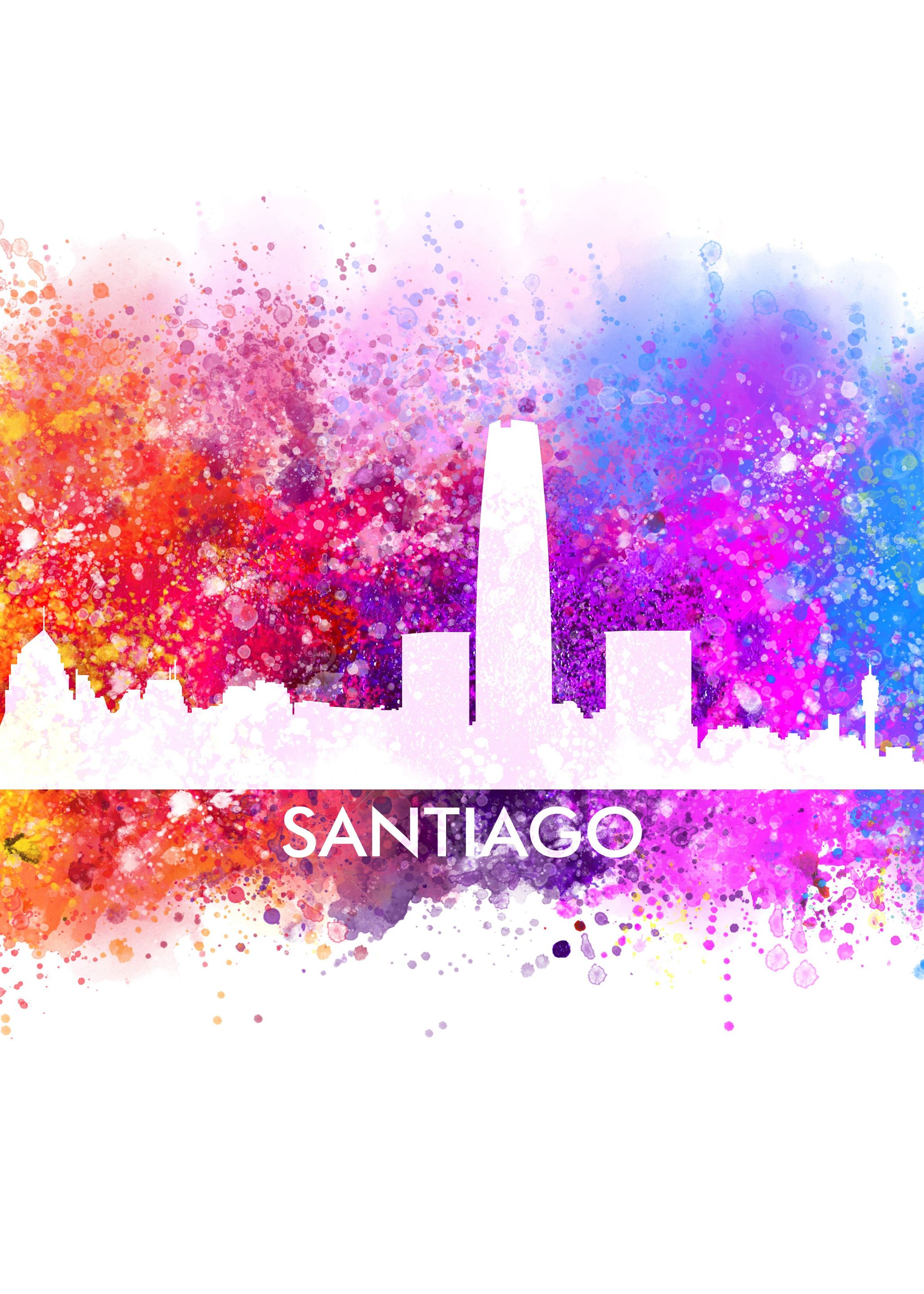 santiago color cityscape