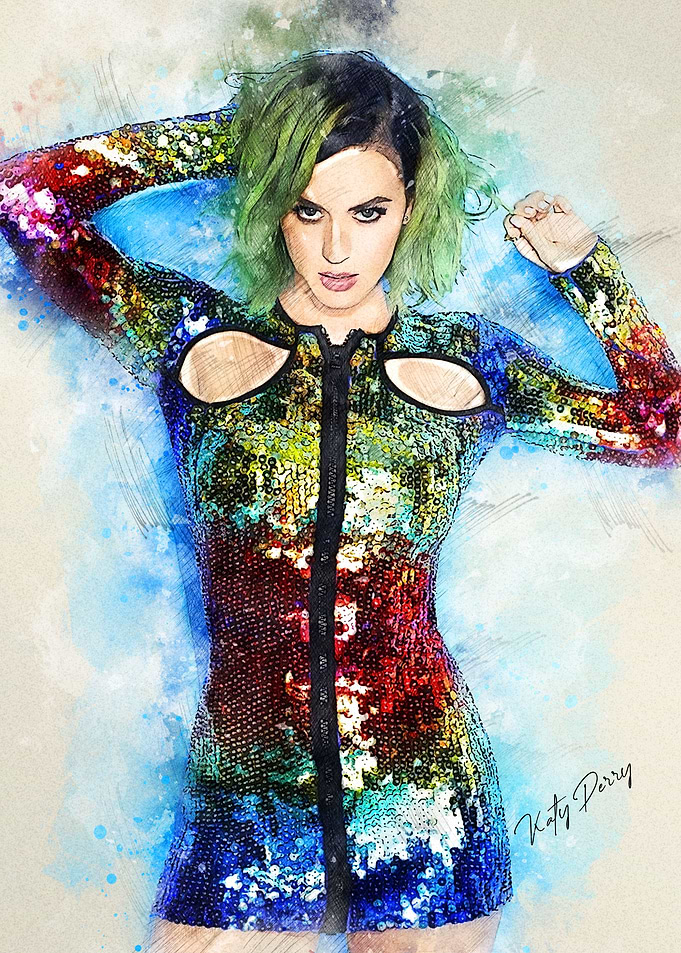 Katy Perry Water Sketch